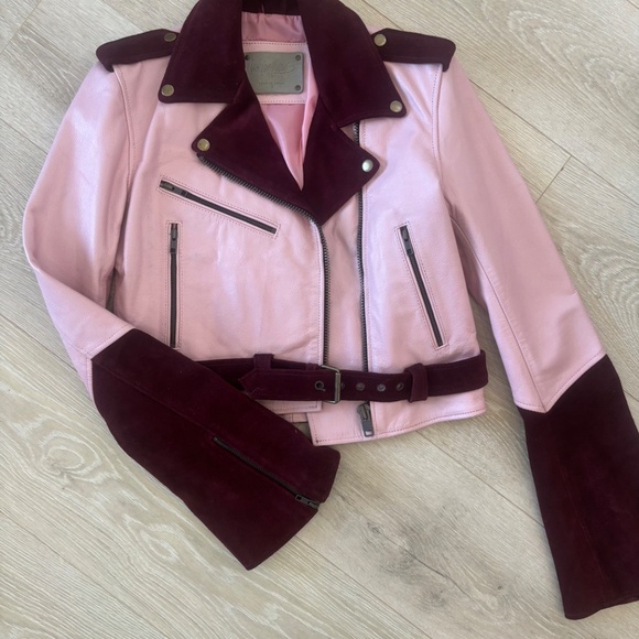 Understated Leather genuine suede leather moto jacket with bell sleeves - Picture 3 of 10